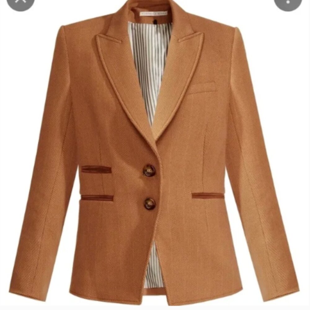 Veronica Beard Camel Brown Tailored Wool-Blend Blazer